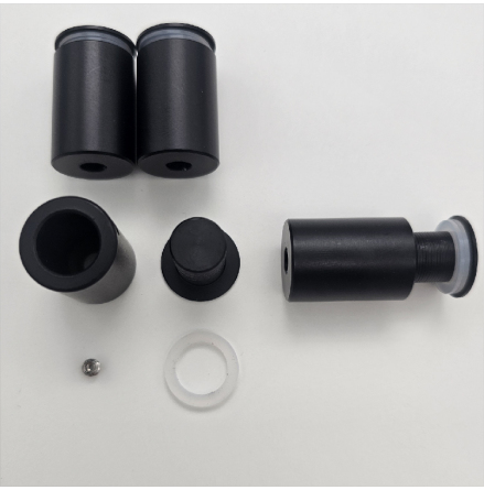 � 18mm, 25mm thin head standoff for 2-12mm panel Aluminium black anodized, antal/blister, 4