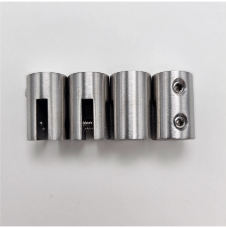 � 12mm, mini suspension clamp for up to 3mm panel Inox, antal/blister, 4