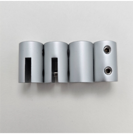 � 12mm, mini suspension clamp for up to 3mm panel Aluminium natural anodized, antal/blister, 4