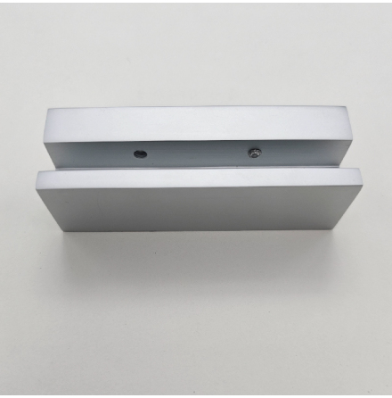 Wall mounted sign support, 80mm long, for up to 8mm panel Aluminium natural anodized